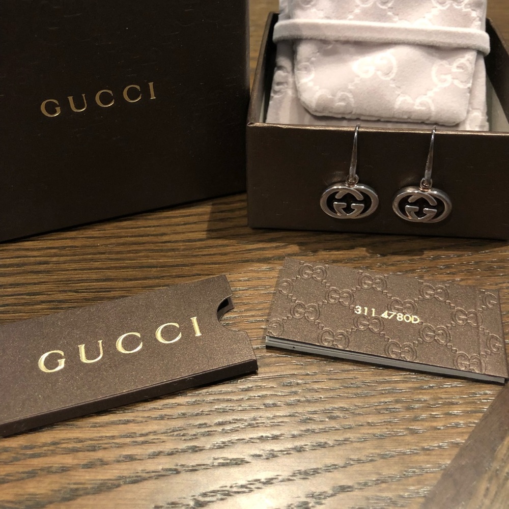 Authentic Gucci sterling silver dangle earrings